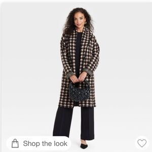 A New Day Coatigan in black and tan houndstooth pattern- Sz XS/S